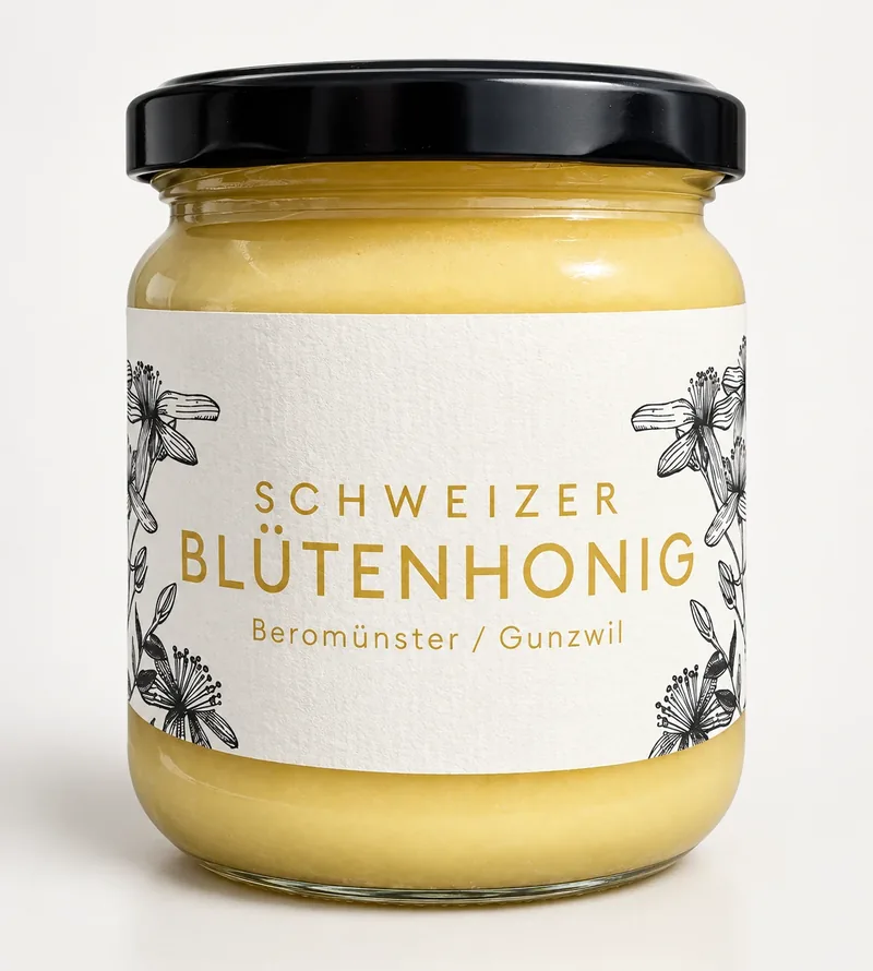 Glas Schweizer Blütenhonig 500 g von Bienen Naef aus Gunzwil, Luzern